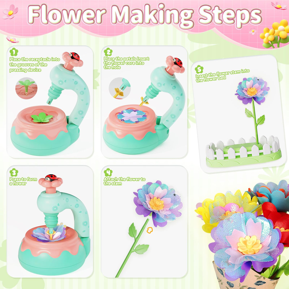 Flower stems in short and long lengths for flexible bouquets