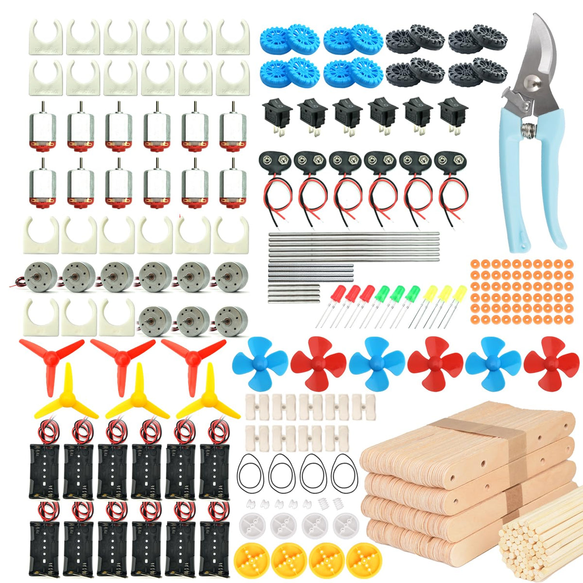 EUDAX DC motors and wheels ready for beginner project assembly