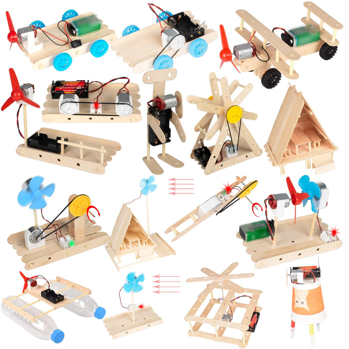EUDAX 465pcs motor kit overview showing components for hands-on STEM learning