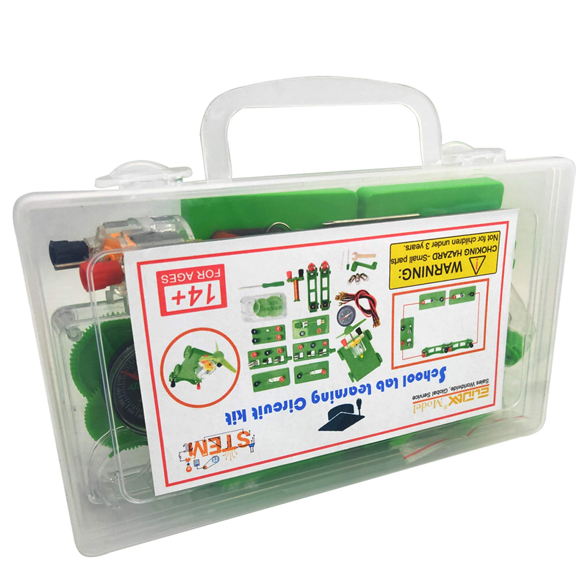 EUDAX transparent storage box keeps parts organized for quick setup