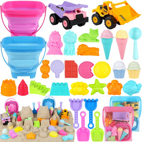 EULRGAUS 36-piece beach toys set with colorful sand tools for kids