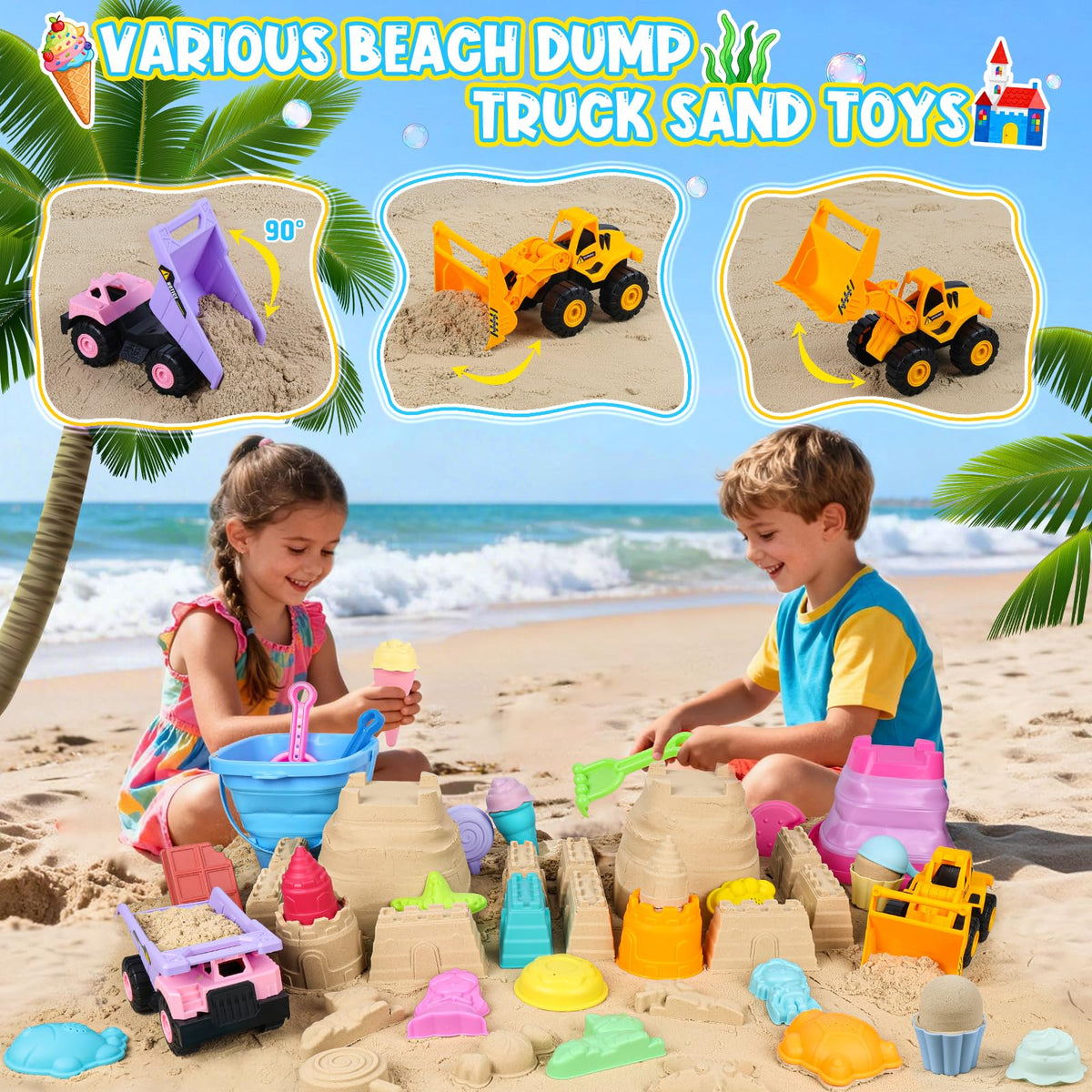 EULRGAUS dump truck toy for hands-on sand play