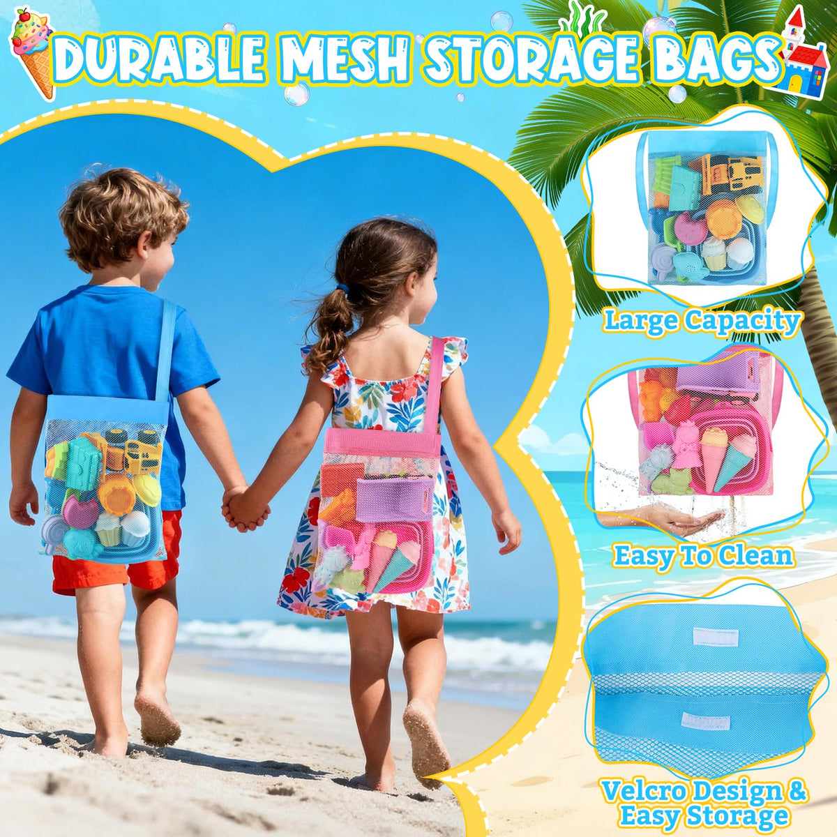 EULRGAUS mesh storage bag for quick drying and organization