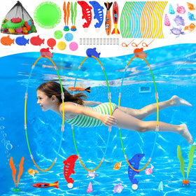EULRGAUS pool toys 34-piece overview showing family-friendly play and color variety.