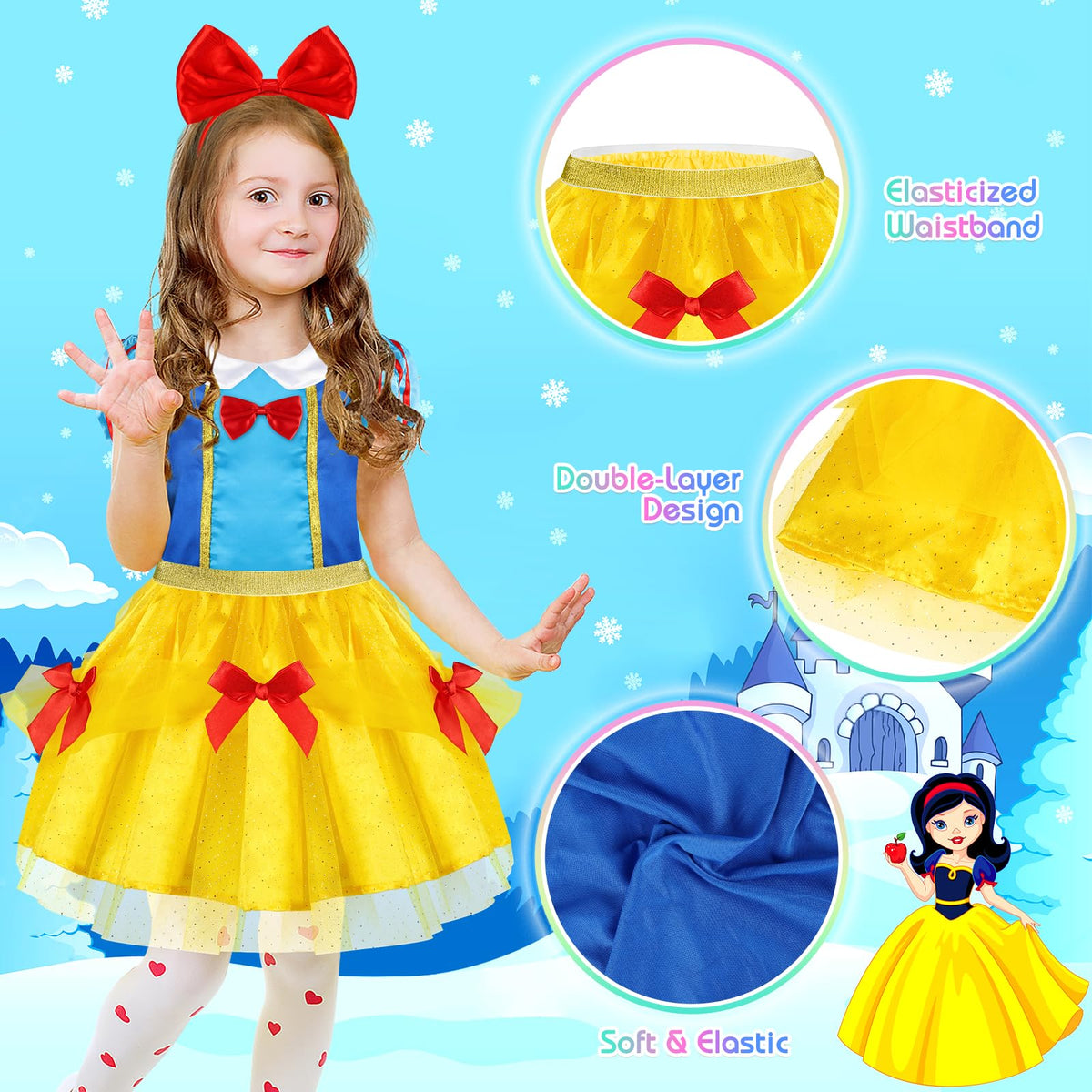 EULRGAUS Purple princess dress with hairband supporting graceful movement during pretend play.