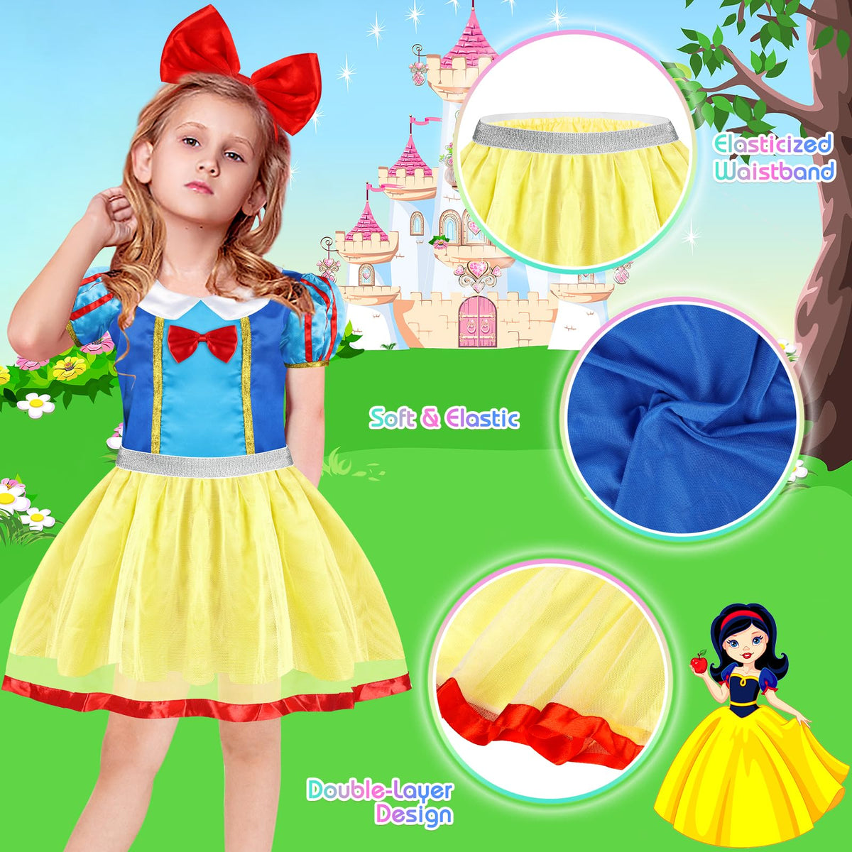 EULRGAUS princess dress skirt with flowing fabric for twirl-worthy moments.