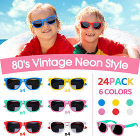 Eunhdet neon color sunglasses with retro vibe for kids