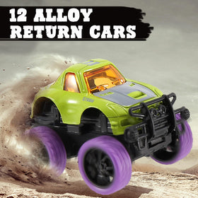 Euoloar pink egg holds a durable pullback car for indoor fun.