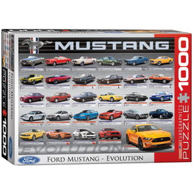 EuroGraphics Ford Mustang Evolution box front highlights sturdy packaging and design inspiration.