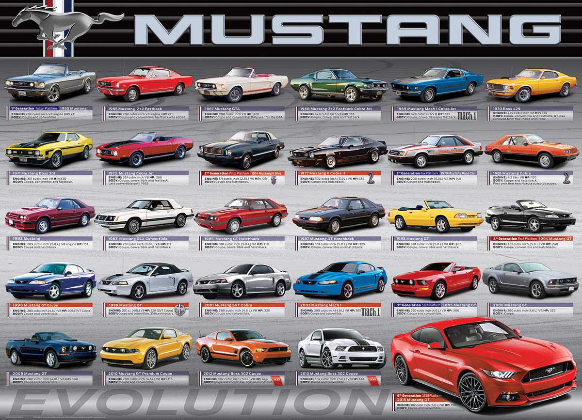 EuroGraphics Ford Mustang Evolution puzzle pieces lie flat for smooth assembly.