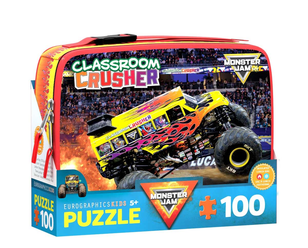EuroGraphics Monster Jam Classroom Crasher puzzle box with vivid artwork and durable design