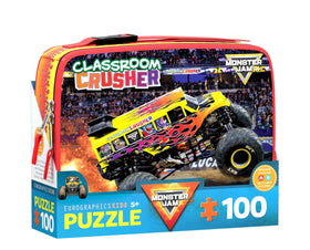 EuroGraphics Monster Jam Classroom Crasher puzzle box with vivid artwork and durable design