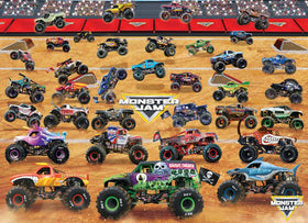 EuroGraphics Monster Jam Truck Lineup puzzle, dynamic scene, boosts concentration during hobby time.