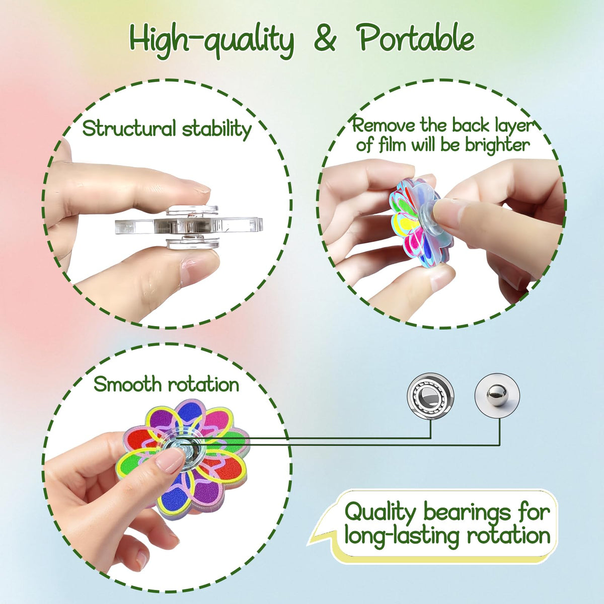 EUXAYCZQ transparent acrylic body highlights smooth rotation and durability