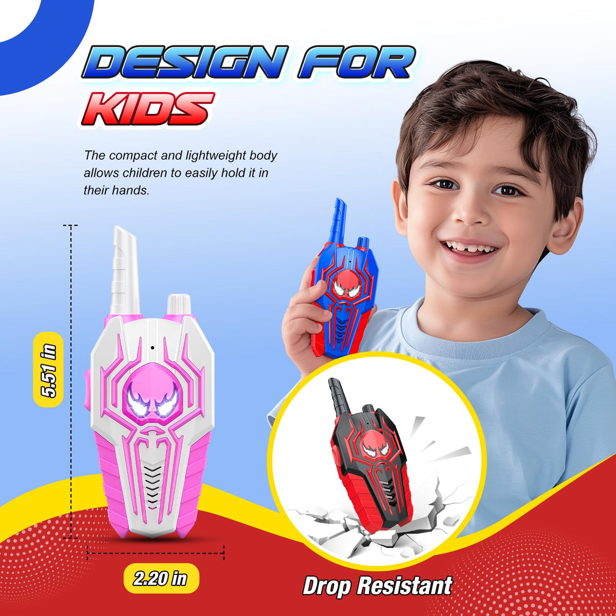 Gift-ready packaging makes Evassal walkie talkies a thoughtful present.