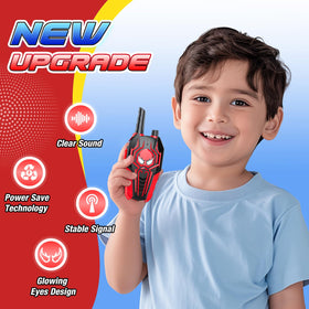 Evassal Kids Walkie Talkies held by child, lightweight and portable.