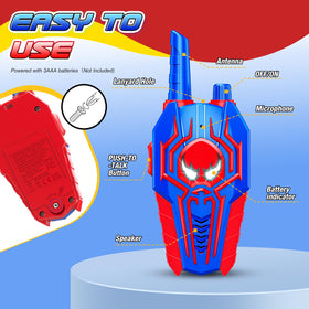 Evassal push-to-talk operation simple for kids aged 3 and up.