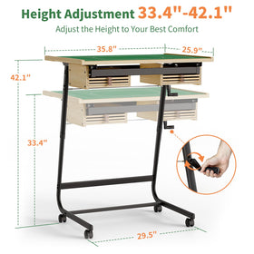 Evawoo puzzle table angle tilt allows 0–35 degree viewing for easy piece placement.