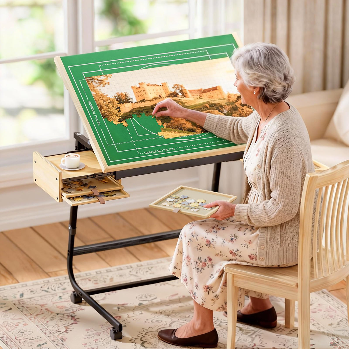 Evawoo puzzle table cover protects your finished puzzle from dust and spills.