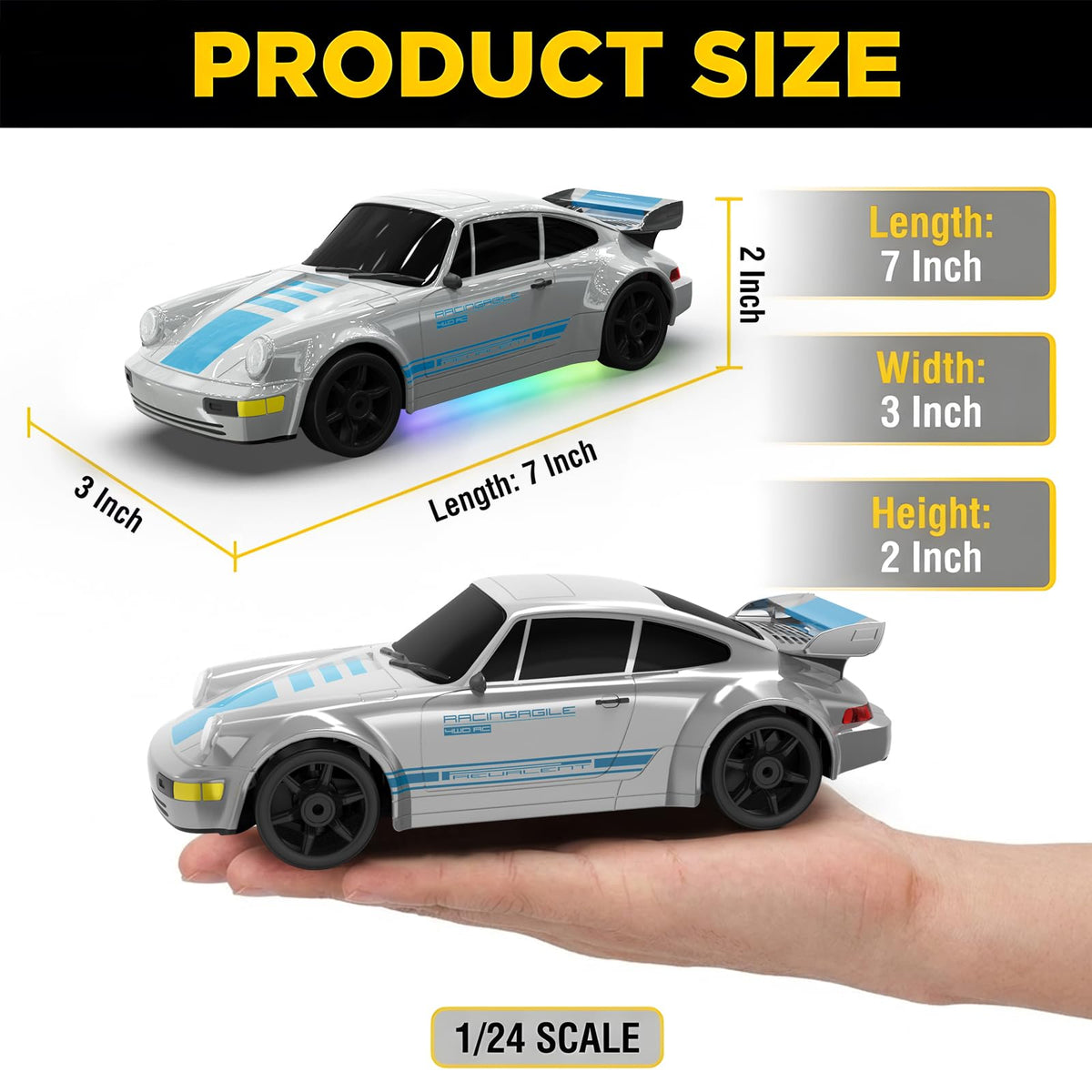 Everbigmai RC Drift Car 2.4 GHz remote enables interference-free racing.