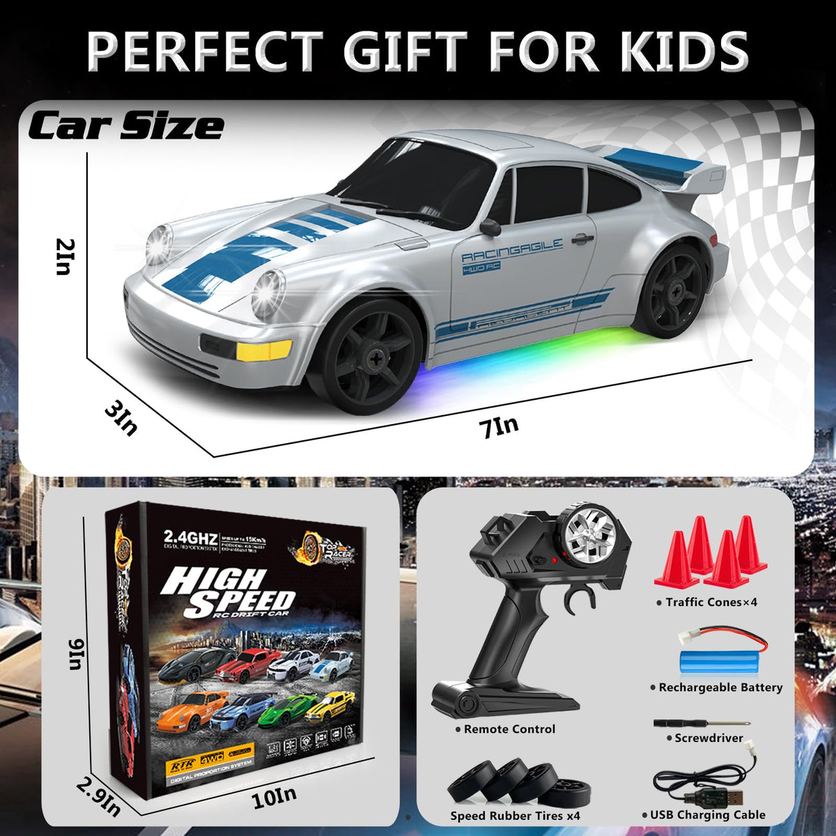 Everbigmai RC Drift Car display-ready model suitable as a collectible gift.