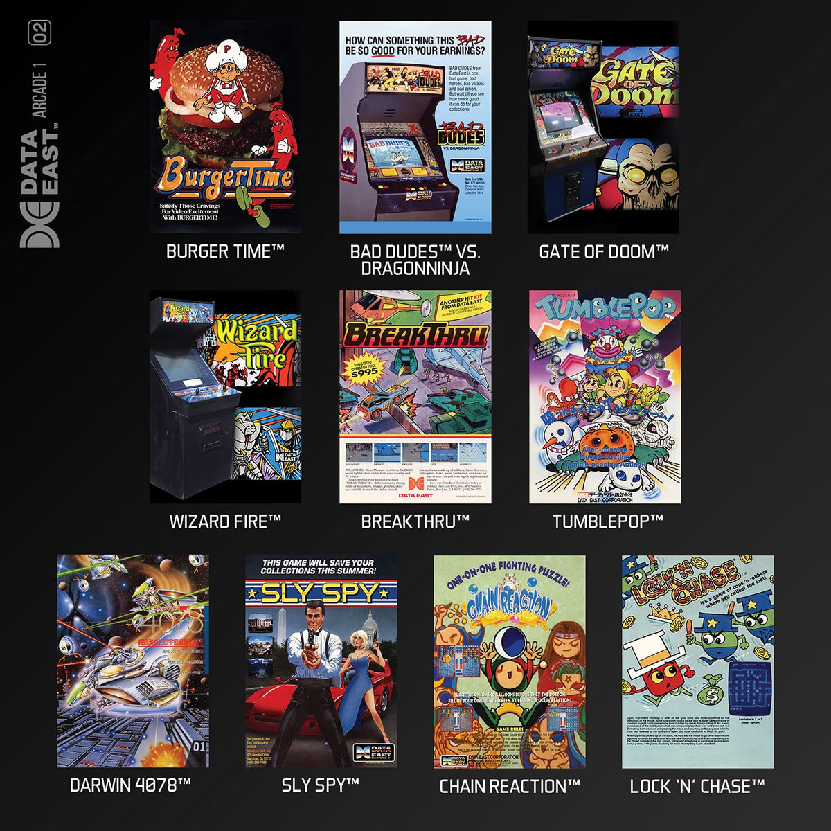 Evercade Blaze Data East cartridge DS compatibility image indicates portable retro play.