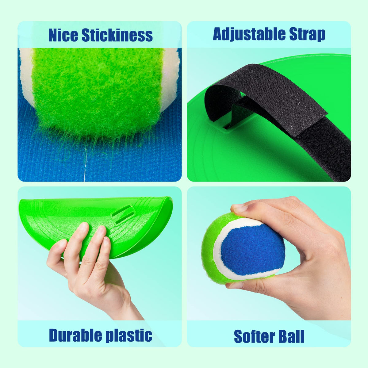 Everich Toy 2-in-1 paddle game set enables versatile backyard play.