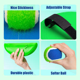 Everich Toy 2-in-1 paddle game set enables versatile backyard play.