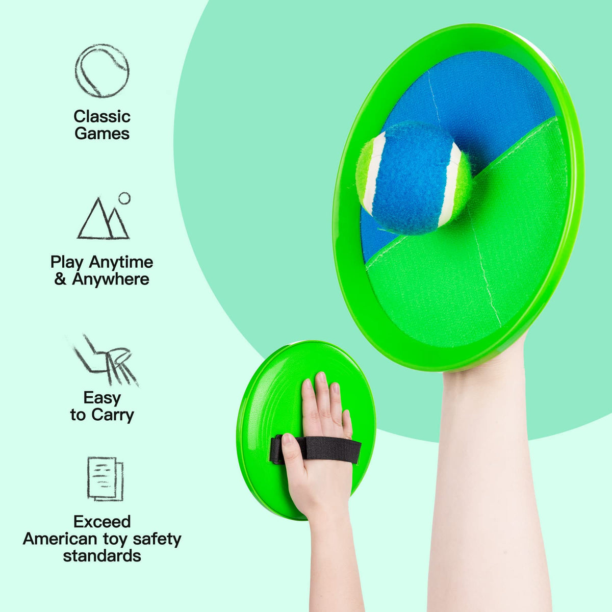 Adjustable hand strap on EVERICH TOY paddle for kids and adults