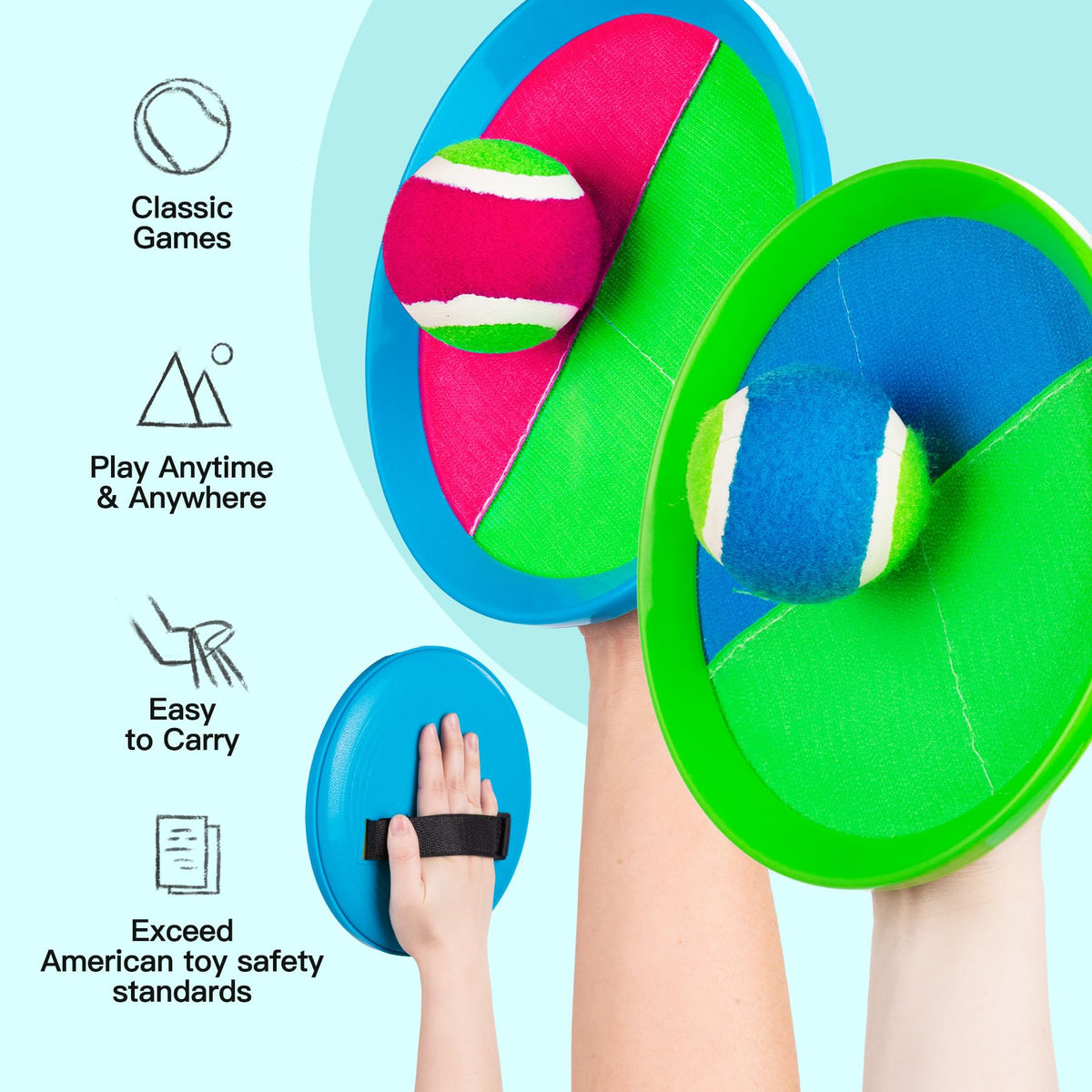 EVERICH TOY adjustable strap makes adult and kid play sessions comfortable.