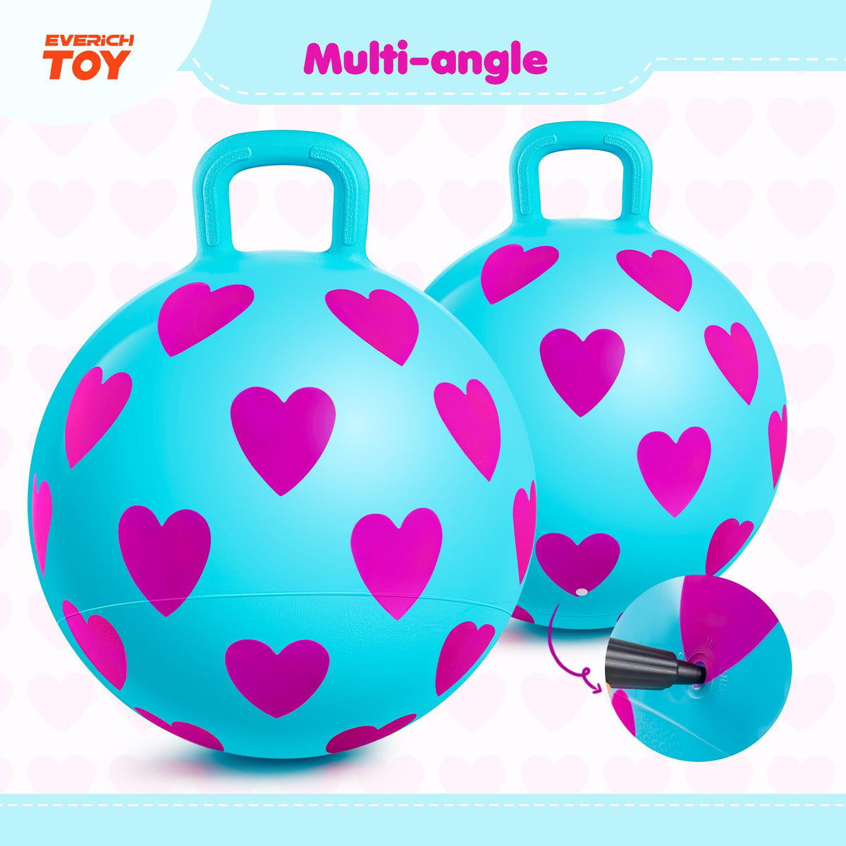 EVERICH TOY inflatable ball includes quick-pump for fast, easy setup