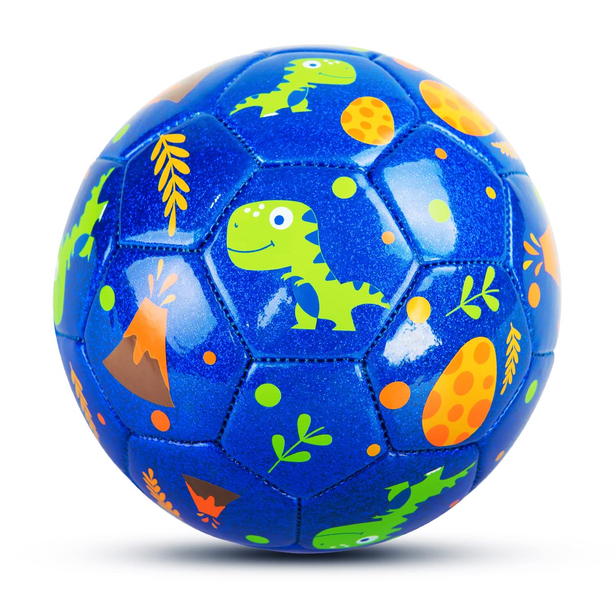 EVERICH TOY dinosaur-blue soccer ball size 3 for beginners, ideal for kicks and rolls.