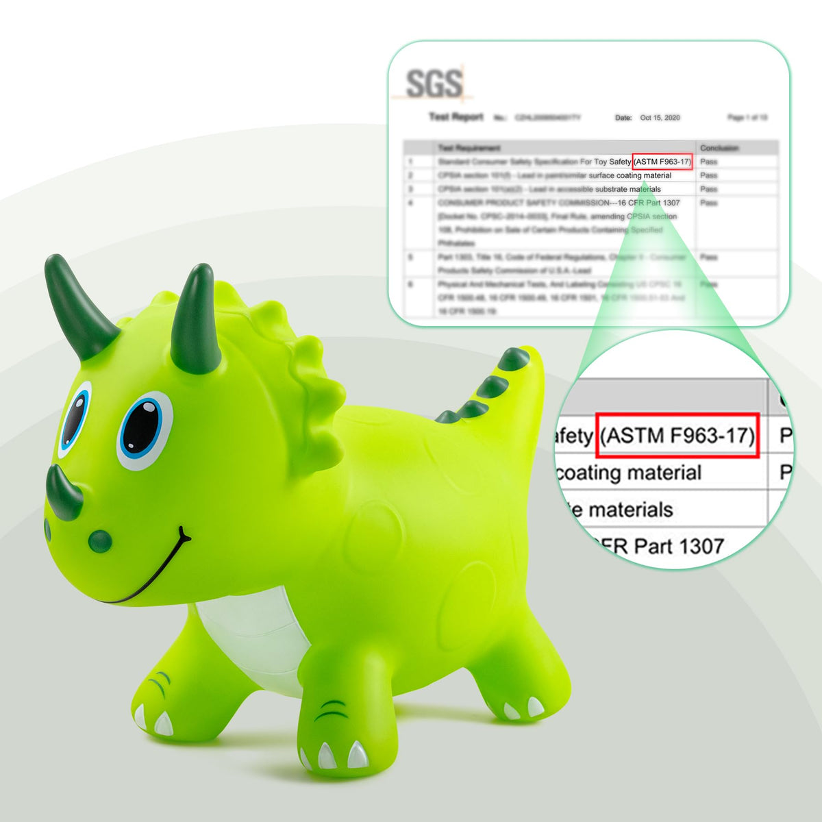 Everich Toy Dinosaur Bouncer indoor and outdoor use in different spaces