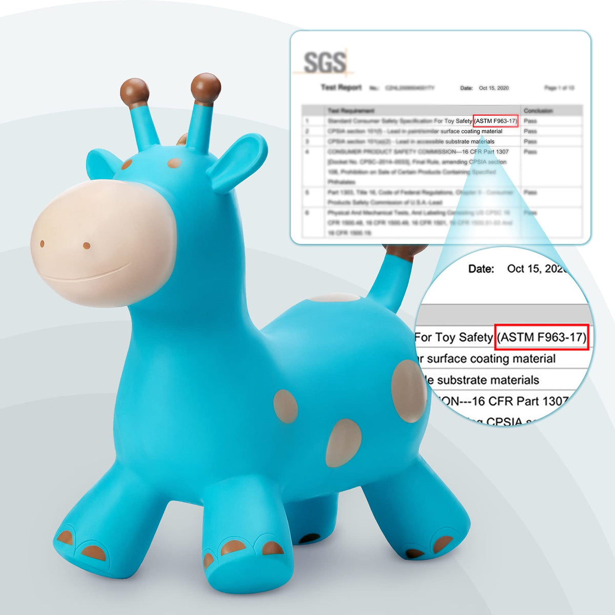 EVERICH TOY giraffe bouncy gift packaging image suggests a ready gift