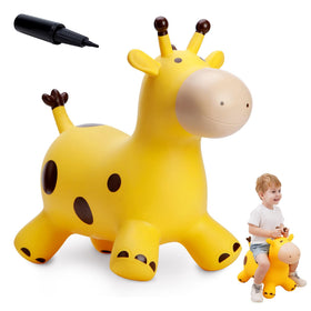 EVERICH TOY giraffe bouncy horse front view encourages active play and balance development