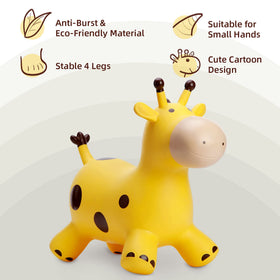 EVERICH TOY giraffe bouncy horse inflation valve close-up highlights easy setup