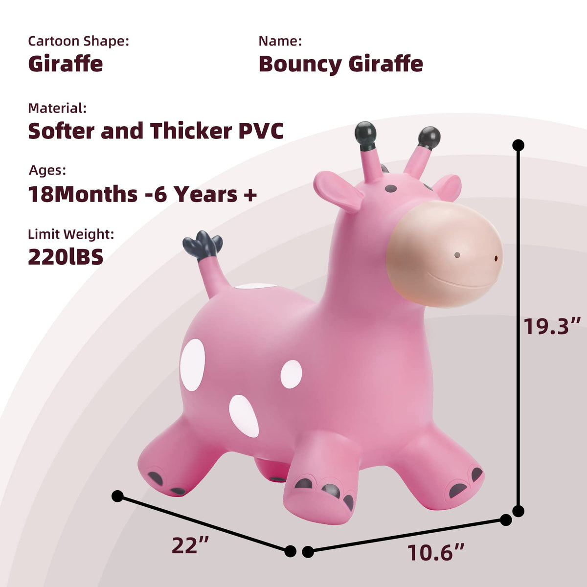 Everich Toy giraffe bouncy horse child riding for imaginative play