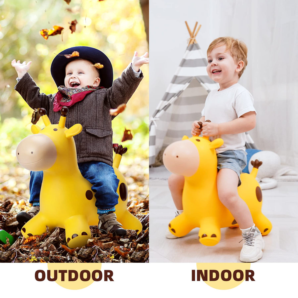 EVERICH TOY giraffe bouncy horse outdoor play offers versatile entertainment