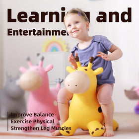 EVERICH TOY giraffe bouncy horse side view helps kids build coordination during hops