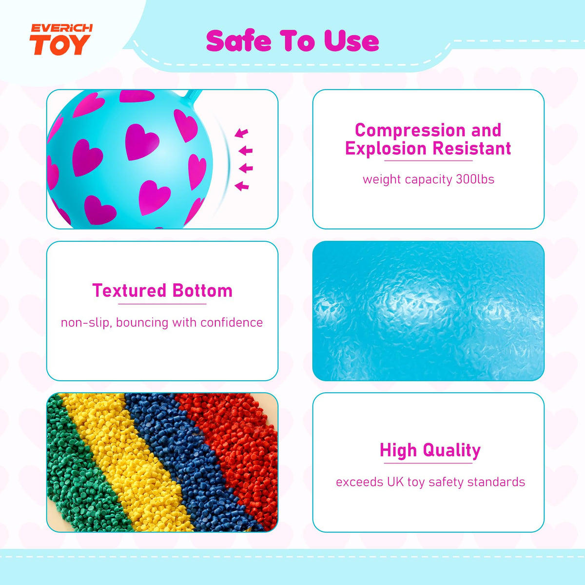 EVERICH TOY hopper ball anti-tip base enhances stability for young riders