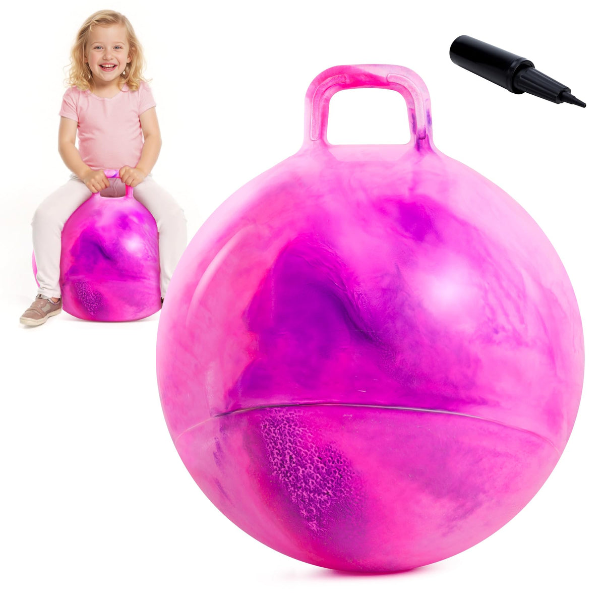 EVERICH TOY Hopper Ball with handle and cloud pattern for safe indoor and outdoor fun.