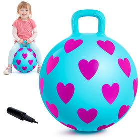EVERICH TOY Hopper Ball with pink heart design promotes active indoor play and balance