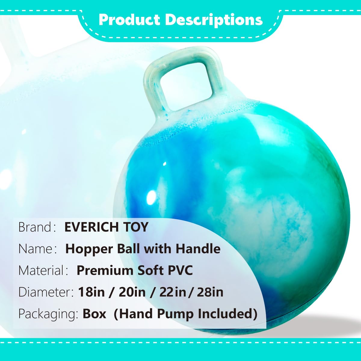 Everich Toy hopper ball ultra-thick PVC close-up shows durability.