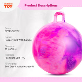 Everich Toy hopper ball with handle for easy grip and safe hops.