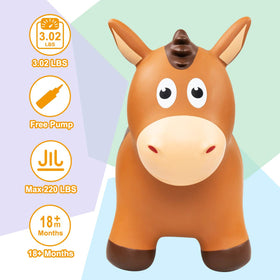 EVERICH TOY inflatable bouncy horse with flowing mane for imaginative play