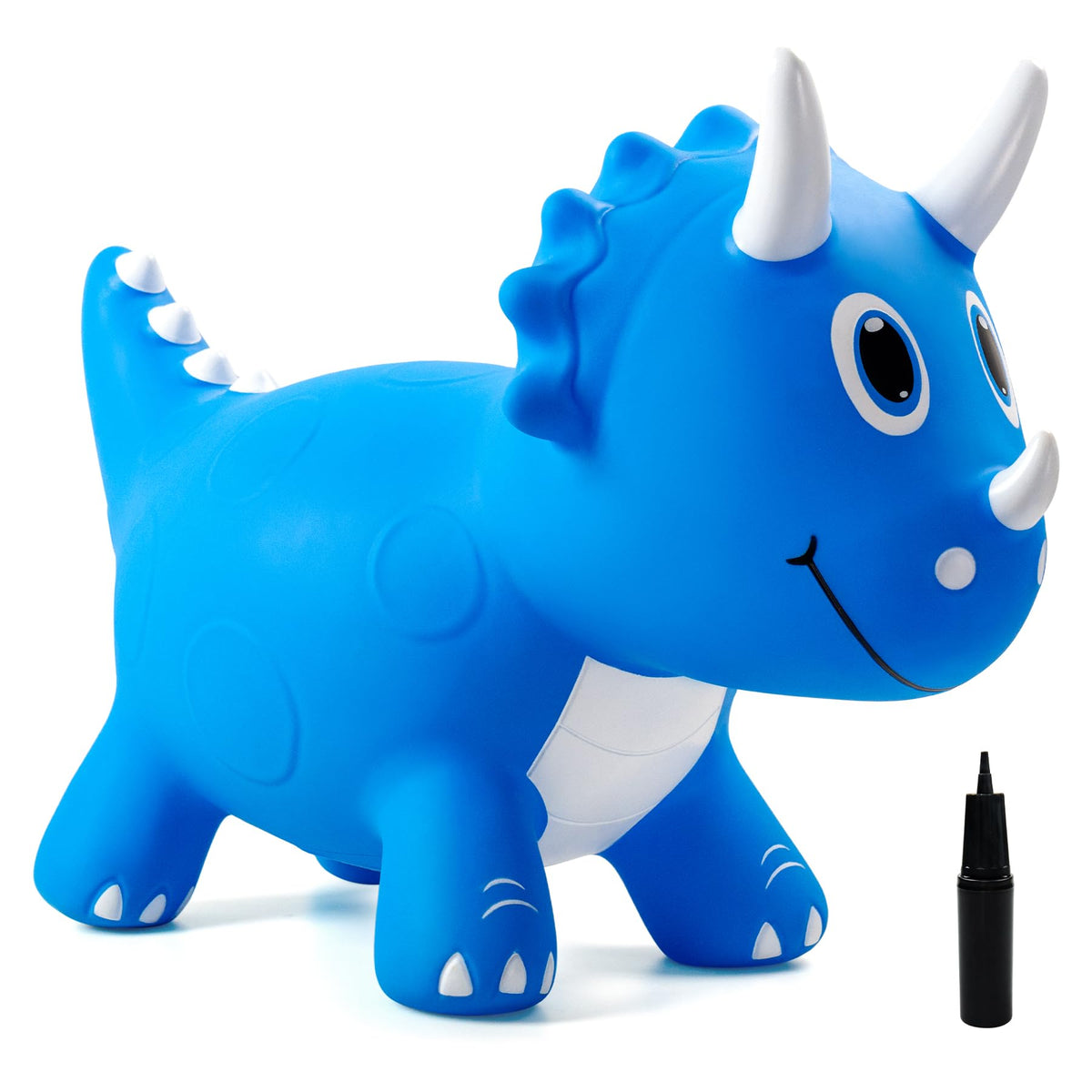 EVERICH TOY inflatable Triceratops front view for kids' bouncing fun