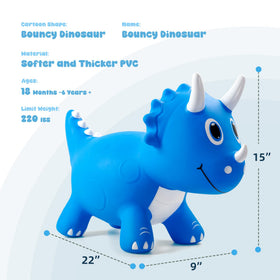 EVERICH TOY inflatable Triceratops side view encouraging ride-on play