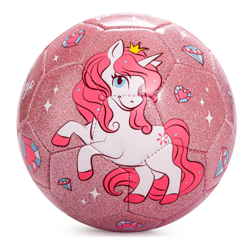 Everich Toy pink unicorn soccer ball size 3 for imaginative outdoor play