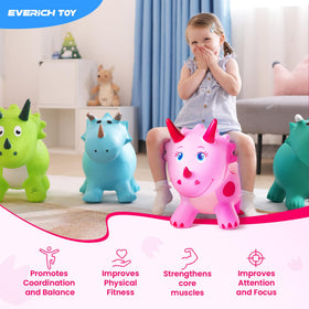 Everich Toy pink ride-on dino for supervised fun.