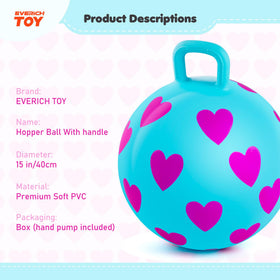EVERICH TOY sit-on bounce ball with handle aids steady grips during bouncing
